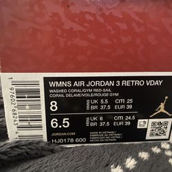 Jordan 3 Retro Valentines 