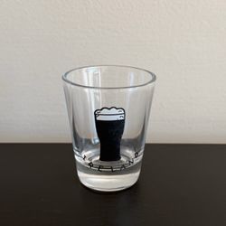 Ireland Souvenir Shot Glass Clear Glass Black White Beer Pint Graphic Barware