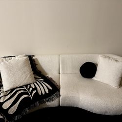 Curved White Couch