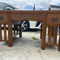 Antique Arts And Crafts Mission Desk Table