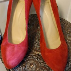 Red Suede heels $25