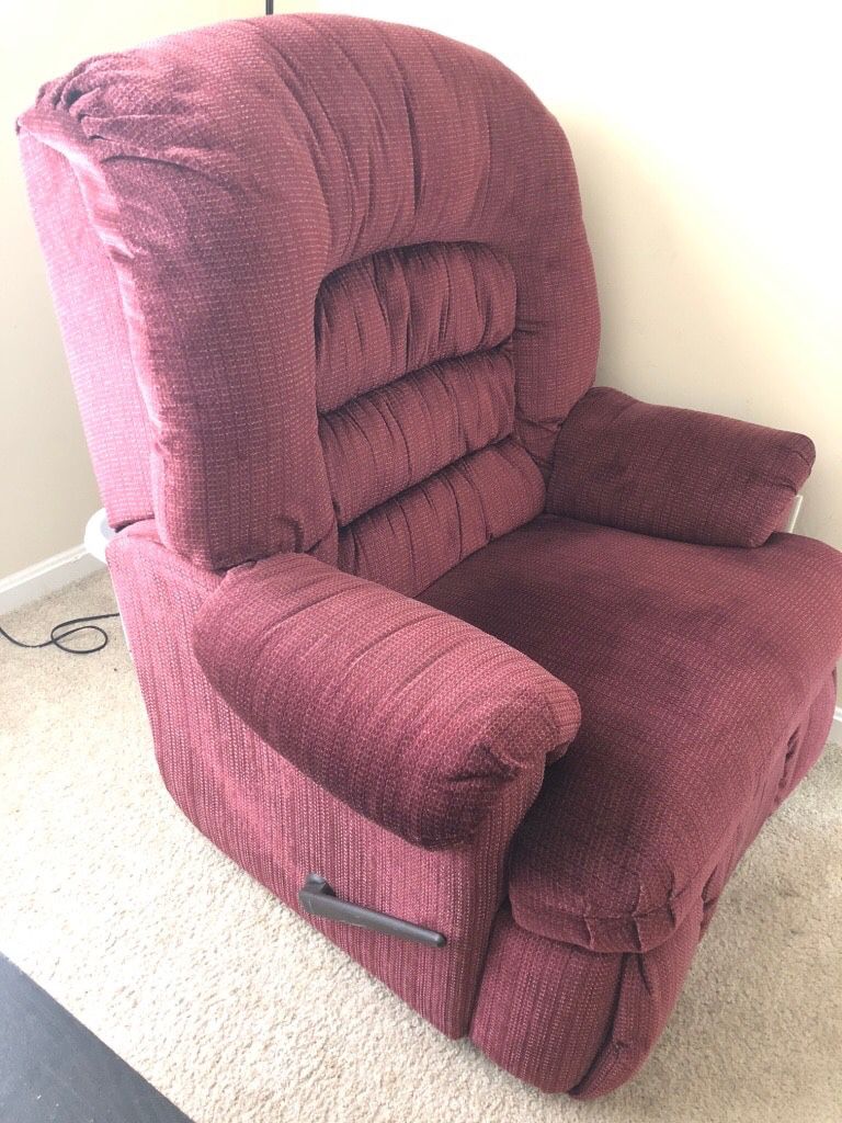 Red recliner sofa