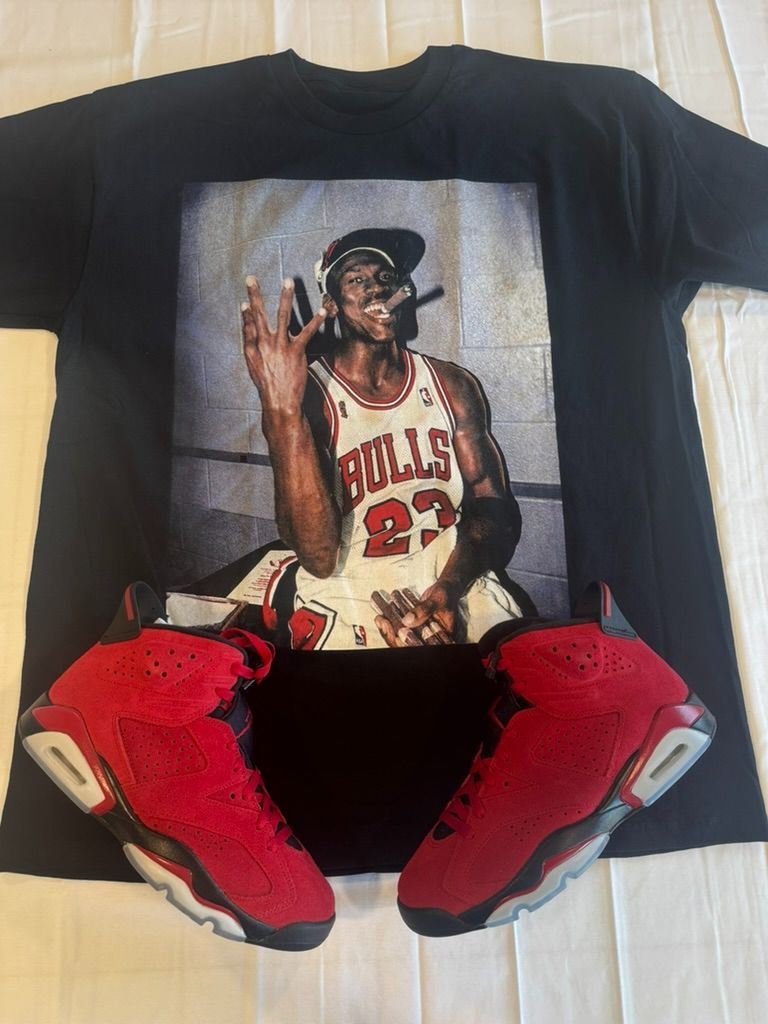 Jordan 4 Rings T Shirt and Toro Bravo Size 8 Combo