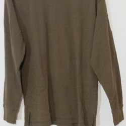 Men's Long Sleeve Waffle Print Dress Shirt Medium 