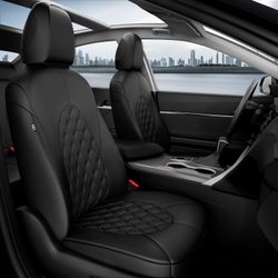  FeinePro Custom Toyota Camry Full Set Seat Covers 2018-2024 PU Leather Black