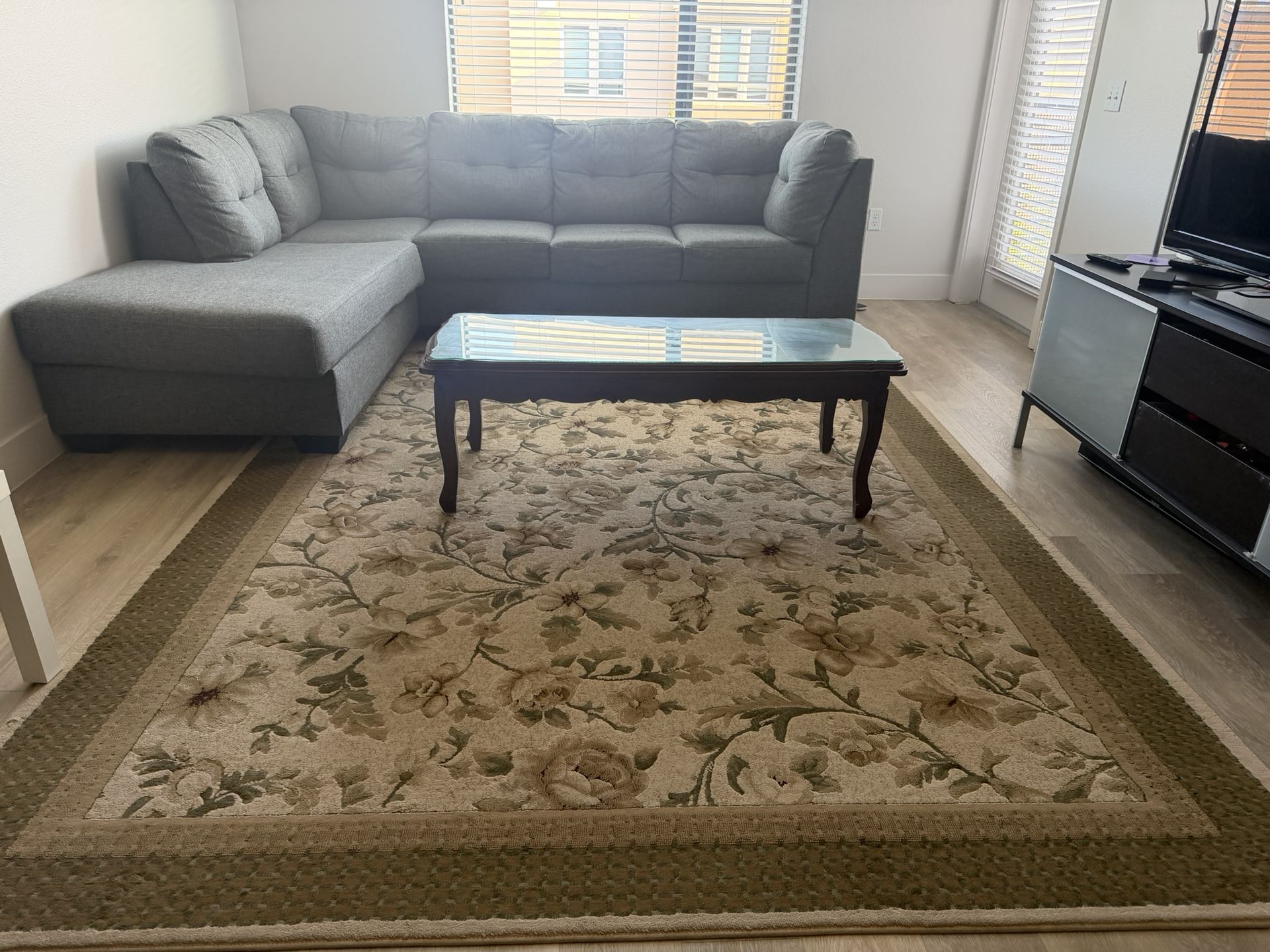 Sofa With Coffee Table & Rug Is Free