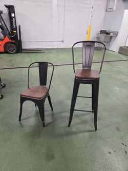 Bar and regular chairs $25 each.