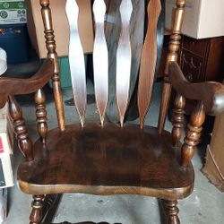 Vintage Solid Wood Rocking Chair
