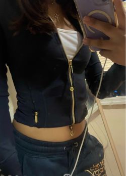 Black define jacket with gold zipper size 2
