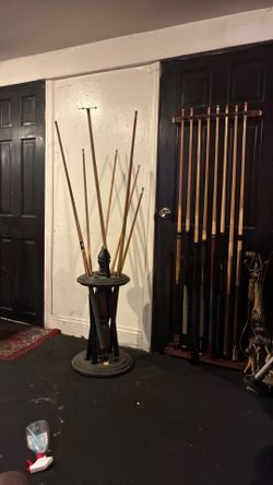 Pool sticks and Stand