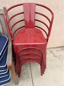 Red patio chairs 4x