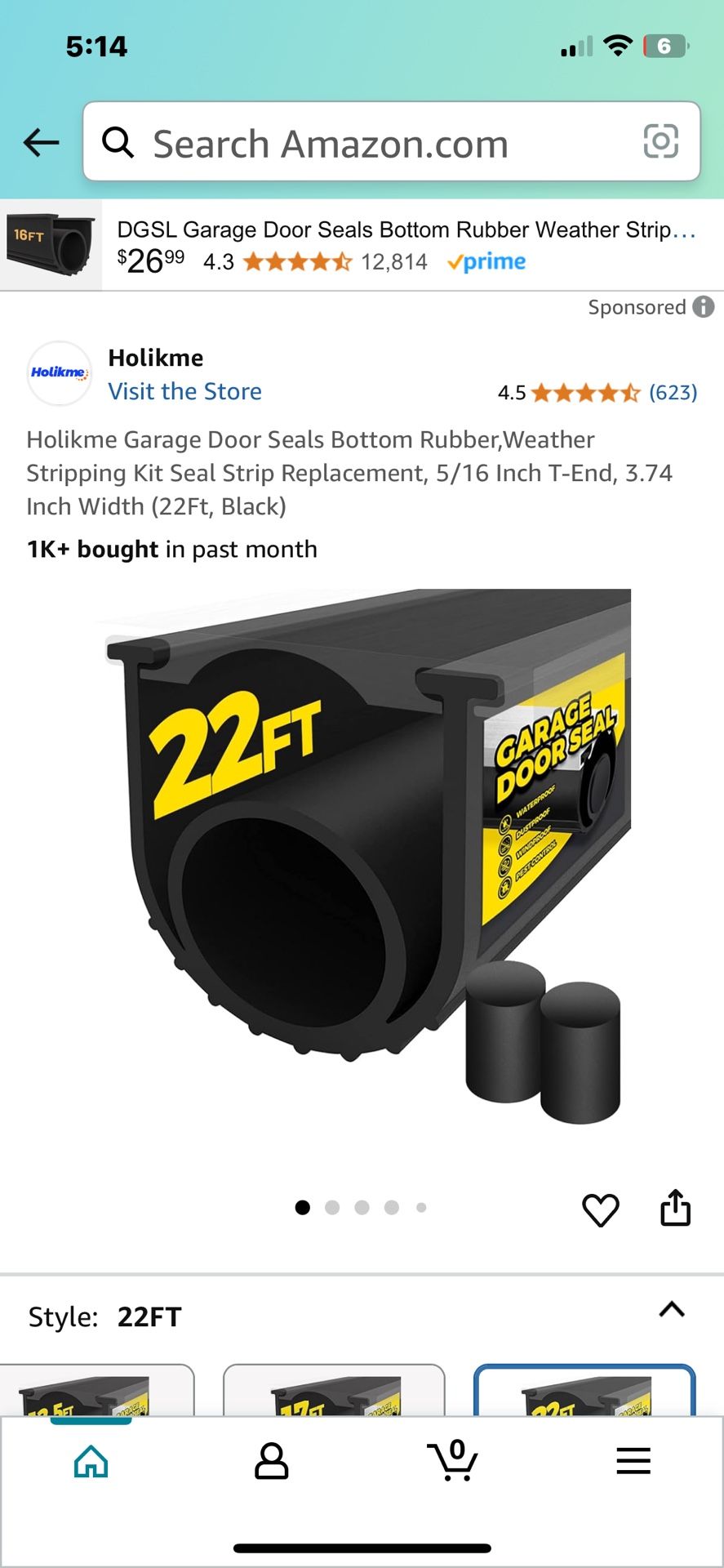 Garage Door Weatherstripping. 25 Dollars