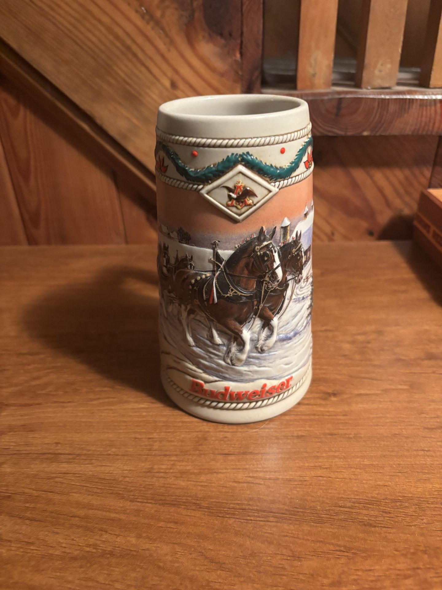 1996 Budweiser Holiday Beer Stein 