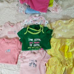 7 pieces new born baby girl ,good condition no  stains  $10.00 