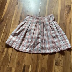 Size S, Pink Plaid Skirt