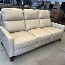 Leather Power Recliner Sofa