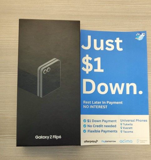 Samsung Galaxy Z Flip6 256gb Unlocked FREE Smartwach/ Headphones. Pay $1 Today Rest in payments. NO CREDIT NEEDED FINANCING