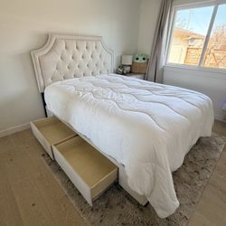 Queen Size Bed Frame with Mattress  