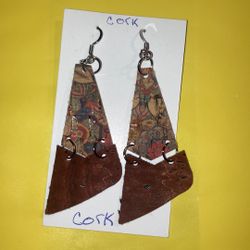 Handmade Cork Dangle Earrings