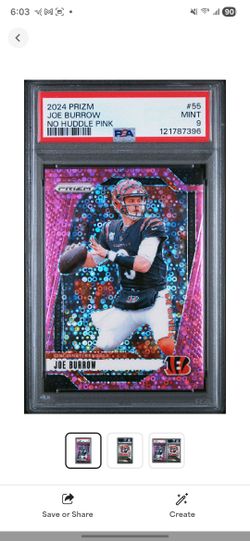 Joe Burrow Pink Refractor PSA 9