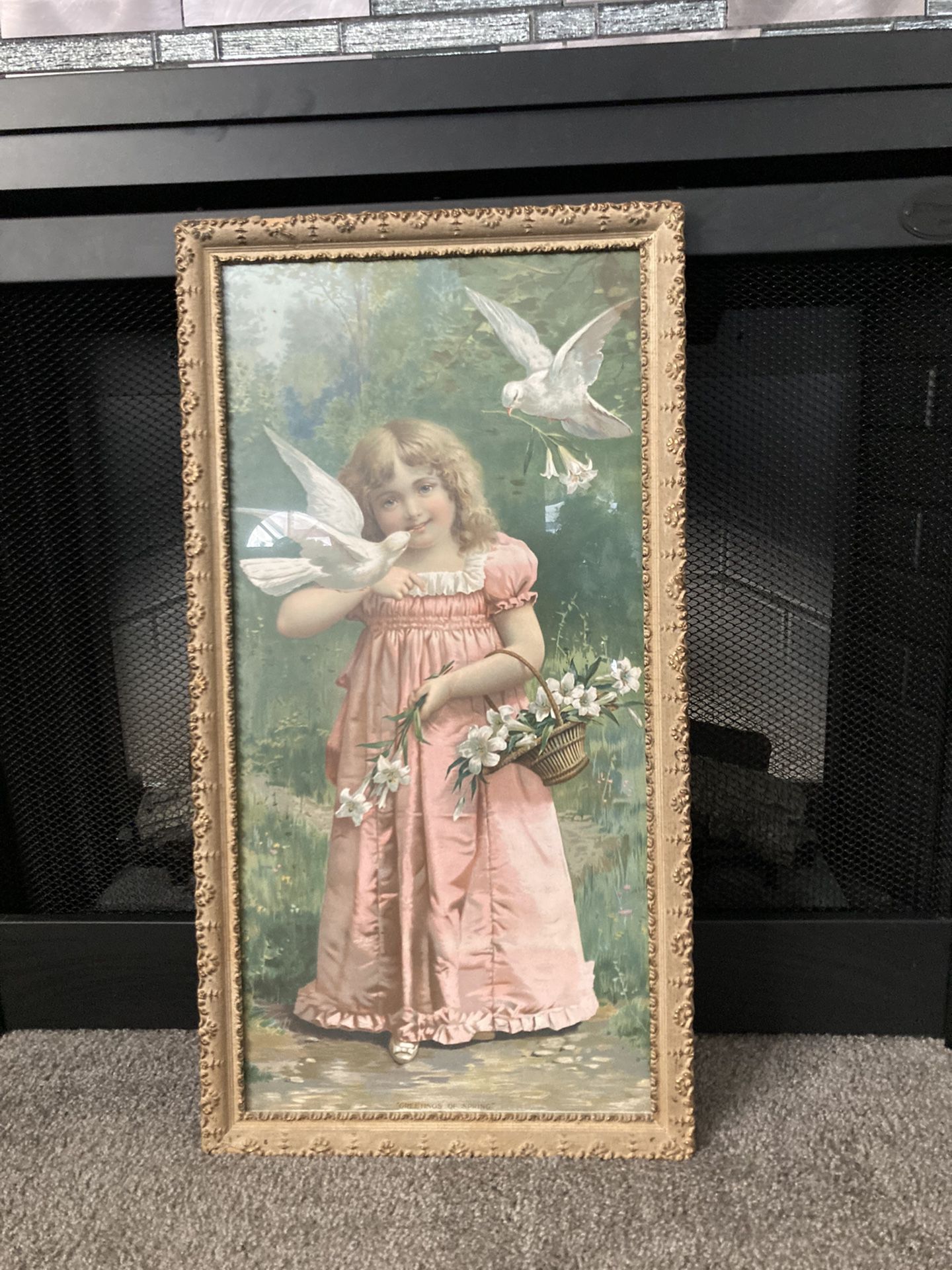 Antique Picture In Beautiful  Frame 
