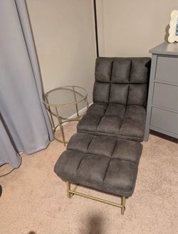 Chair x2 with ottomans and table