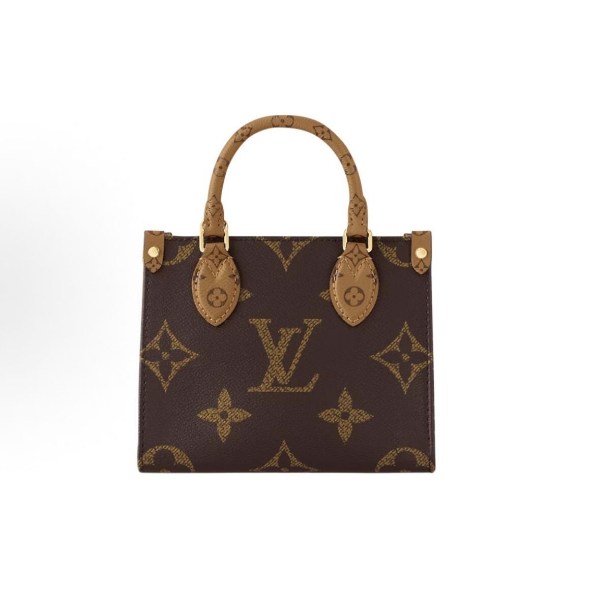 LOUIS VUITTON ONTHEGO BB Letter Logo Jungle Bag Leather Single Shoulder Crossbody Handbag Women's Brown(off76)82
