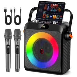 Karaoke Machine With 2 Wireless Microphones