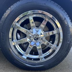F150 fuel rims with Michelin defender tires.  275/55R20