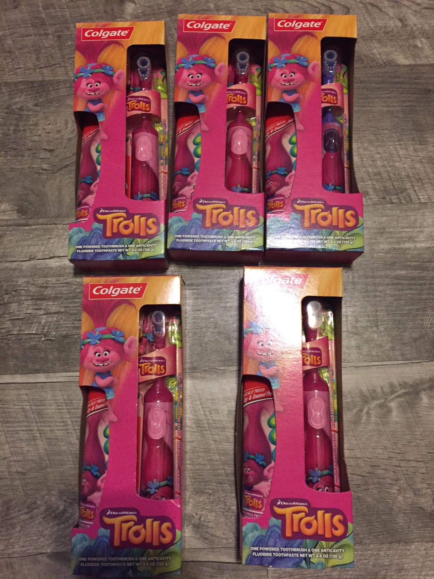 Trolls Powered toothbrush with toothpaste $4:50 a pack Firm price pick up Gahanna