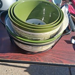 Glass Bowls With Carrier