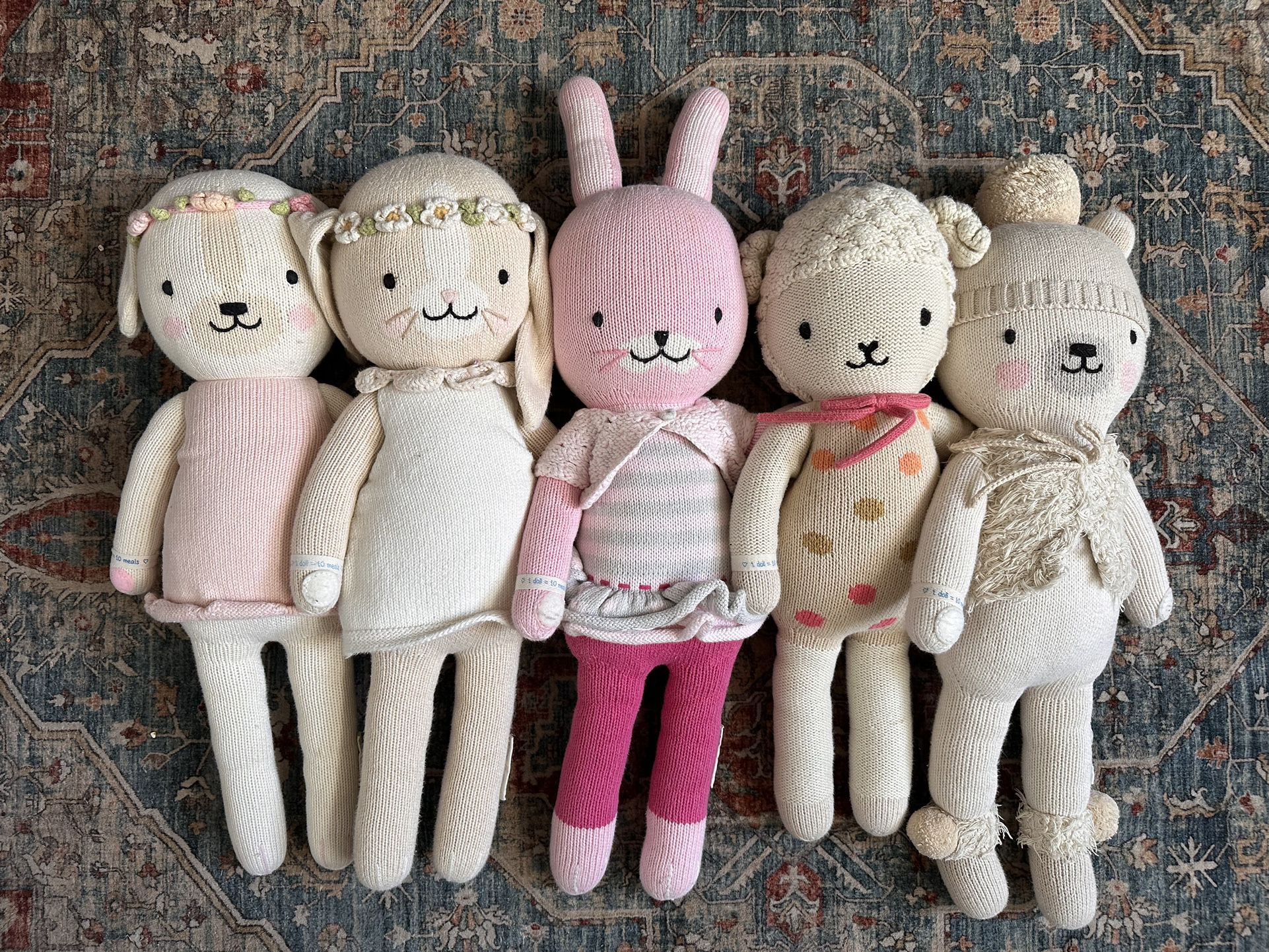 Cuddle And Kind 5 Hand Knit Large Dolls Kids Toys Plushies 