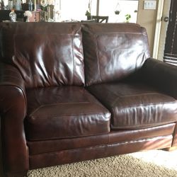 Genuine High Quality Leather Loveseat