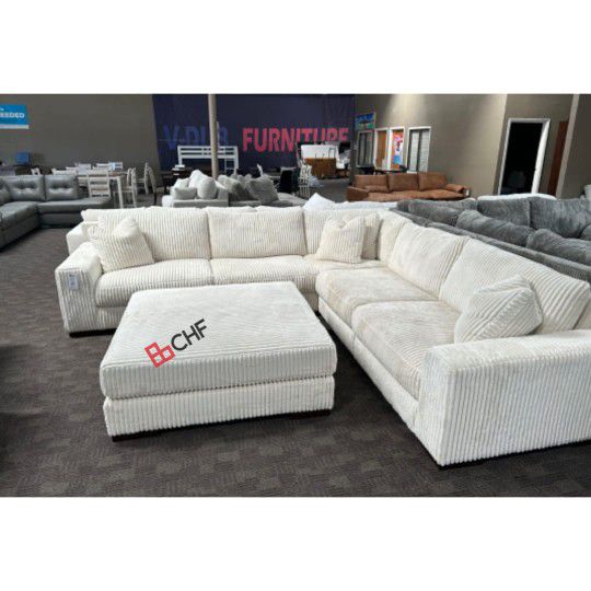 Corduroy modular sectional sofa 
