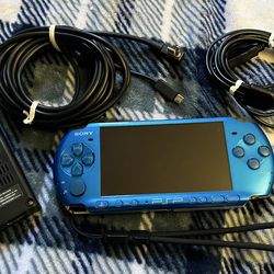 M0dd3d PSP 3000 Japanese Blue 128gb With Games