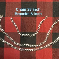 New Beautiful Heavy Duty 28 Inch Necklace & 8 Inch Bracelet 
