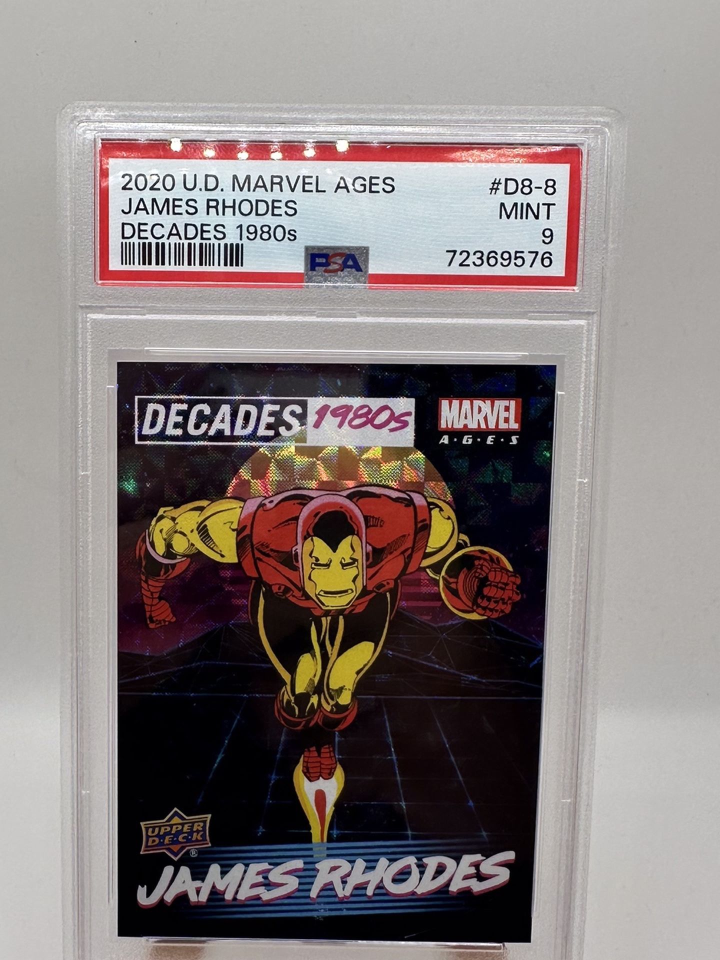 2020 Marvel Ages X-Men Iron Man James Rhodes Decades 1980s PSA 9 Slab