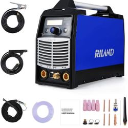 Riland TIG Welder Machine ACDC Pulse - Portable Stick Welders 180A TIG ARC 2 in 1 Welding Aluminum with LED Display Voltage 230V±15%
