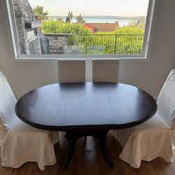 Dining Table Solid Wood 42” Round (60”x42” W/leaf)