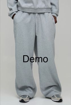 boohooMAN Tall Wide Leg Melton Seam Detail with Extended Drawcords Joggers (Medium)
