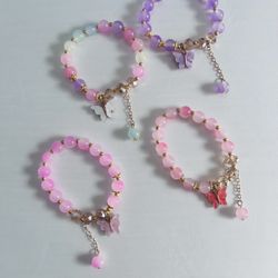 Bracelets For Girls Ages 4-7. Party Favors, Butterfly Beaded Bracelets. Price Is For Each. Cash Only Or Take All For $15