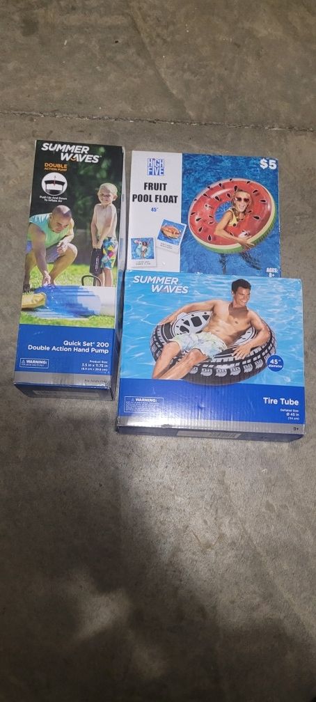 Pool Floats And Hand Pump