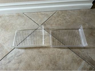 2 clear plastic storage.