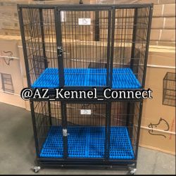 🆕 2 Tier Heavy Duty Dog Kennel Cages 🐶🐺🐩🦮🐕🐾✨⚡🐕‍🦺💙
