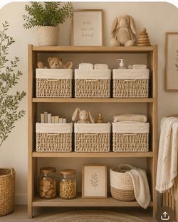 Pack of 6 neutral baskets