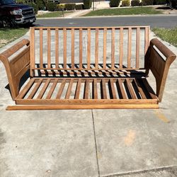 Wood Convertible Futon Sofa Couch Frame