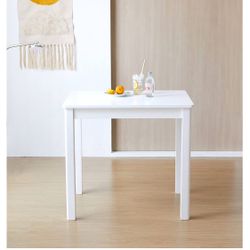 White Rectangular Wooden Dining Table