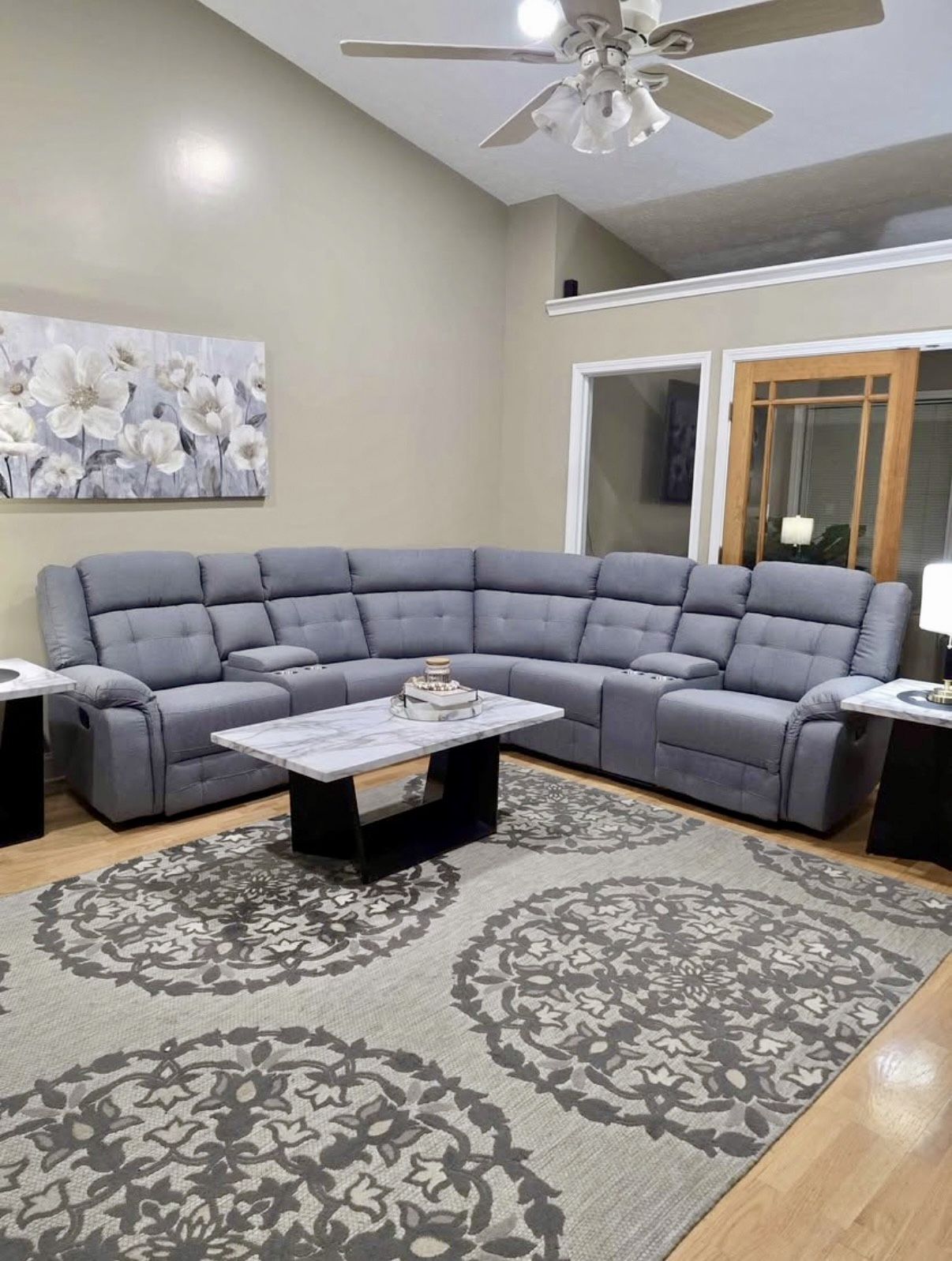 NEW GRAY RECLINER SECTIONAL 🔥 🚚