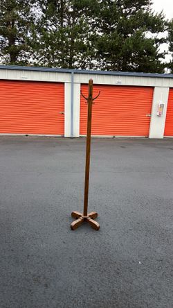 Nice Antique 1910 Coat Tree, Hall Hat Stand, Iron Hooks