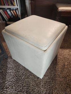 White Storage Ottoman 17"x17"x17"